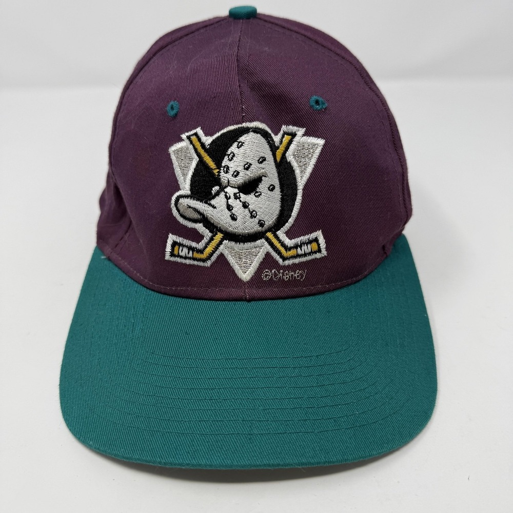 Vintage Mighty Ducks Hat Cap Snapack Mens NHL Hockey Made USA 90s